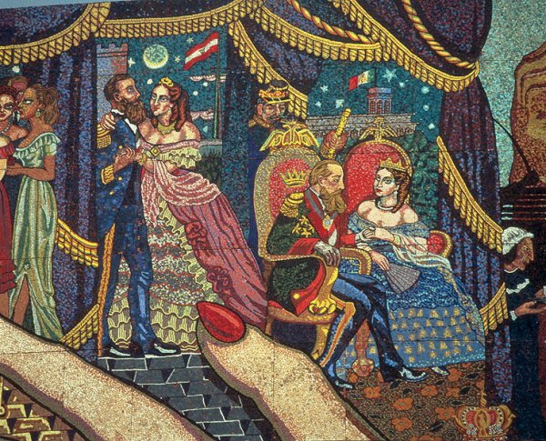 History of the Theatre in Mexico (detail of Ferdinand-Joseph Maximilian and his wife, Charlotte) 1953