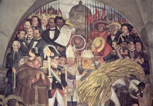 History of Mexico from the Conquest to 1930, detail from a mural in the cycle Epic of the Mexican People, 1929-31