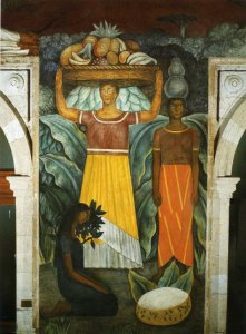 Political Vision of the Mexican People Tehuana Women (Mujeres tehuanas) 1923 Fresco north wall Ministry of Public Education Mexico City Mexico